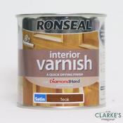 Ronseal Diamond Hard Interior  Varnish Satin Teak 250 ml