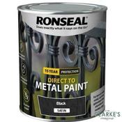 Ronseal Direct To Metal Paint Black Satin 250ml image