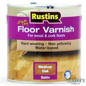 Rustins Quick Dry Floor Varnish Medium Oak Satin 2.5 Litre