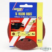 Safeline Orbital Sander 5" Sanding Discs 40 Coarse| Pack of 5