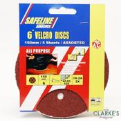 Safeline Orbital Sander 6" Sanding Discs Assorted | Pack of 5