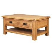 Salisbury Oak Coffee Table with Drawers &amp; Shelf
