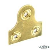 Securit Brass Glass Plates Plain 38mm Pack of 2