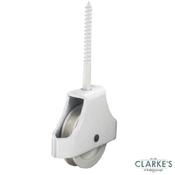 Securit Single Screw-in Pulley White