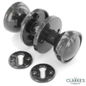 Securit Mortice Lock Plastic Door Knob Set Black image