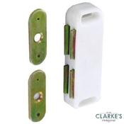 Securit Double Magnetic Door Catch White