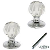 Securit Pumpkin Glass Mortice Knob Set