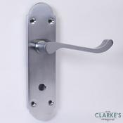 Carisbrooke Bathroom Lock Door Handle Pack Chrome image
