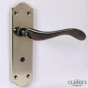 Charlotte Bathroom Door Lock Handle Pack Brass image