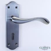 Charlotte Scroll Lock Door Handle Pack Chrome image