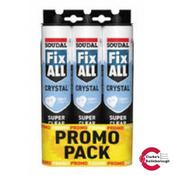 Soudal Fix All Crystal Sealant Adhesive Triple Pack image