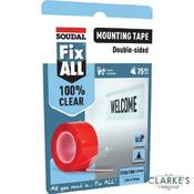 Soudal Fix All Ultra Strong Mounting Tape Clear 19mm