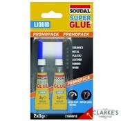 Soudal Super Glue Liquid 2 x 3g