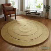 Spiral Circle Gold Rug 180 x 180cm image