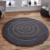 Spiral Circle Grey Rug 180 x 180cm image