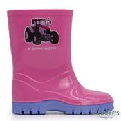 Swampmaster Junior Tractor Wellingtons Pink UK 3