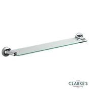 Tema Arno Tempered Glass Shelf with Chrome Fittings image
