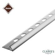 Quadrant Silver Tile Trim 8mm