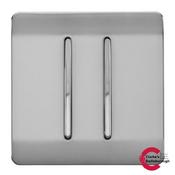 Trendi Switch 2 Gang Gloss Black Rocker Switch image