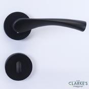 Zena Lever on Rose Door Handles Black