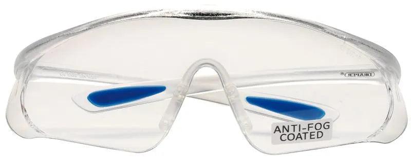 Draper Anti-Mist Safety Glasses Clear Anti-Scratch Anti-Fog Coated Wrap-around Lens with Soft Rubber Nose Piece and Rubber-Tipped Arms Conforming to EN166 EN170 EN172 Specifications