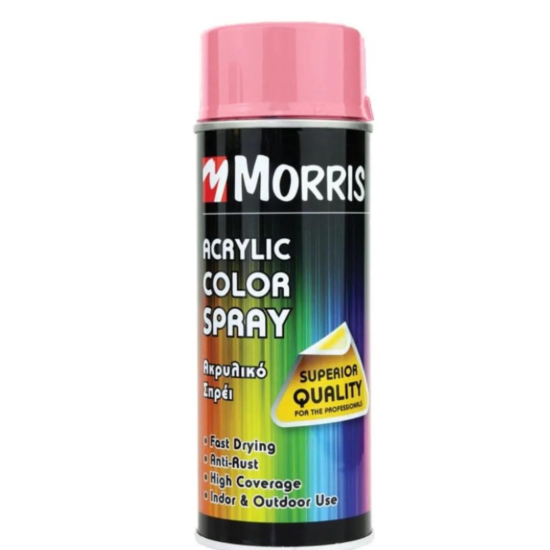 Morris Acrylic Spray Paint Light Rosa 400ml - RAL 3015 Gloss Finish Fast Drying Anti-Rust High Coverage Indoor Outdoor Use