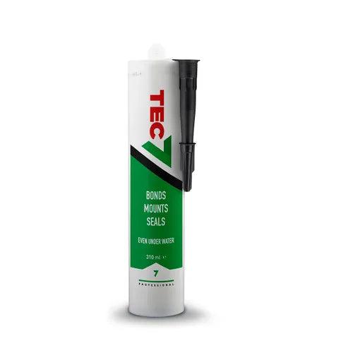 Tec7 Black Silicone Sealant Bonds Mounts Seals 310ml Works Underwater