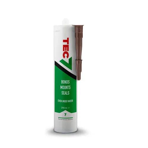 Tec7 Brown Silicone Sealant Bonds Mounts Seals Under Water 310ml