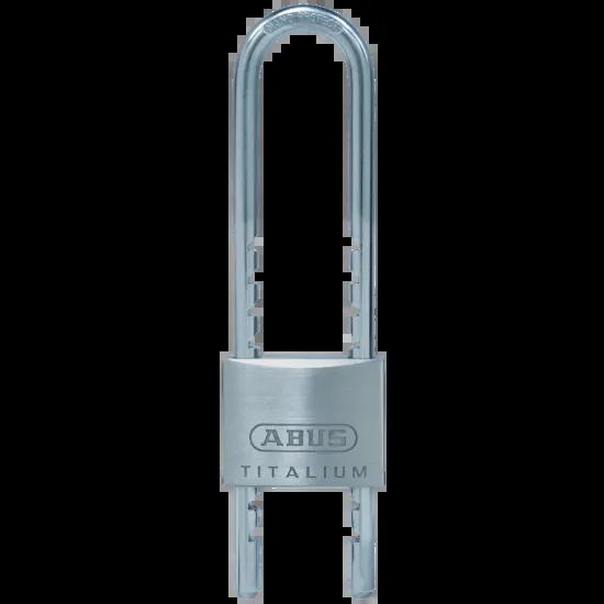 Abus Titalium Adjustable Shackle Padlock 60-150mm Body Width 50mm Nano Protect Coating Chrome Plated Cylinder