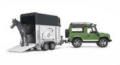 Bruder Land Rover Defender with horse trailer