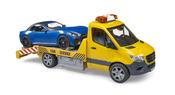 Bruder MB Sprinter car transporter with light &amp; sound module and Bruder roadster