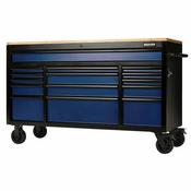 BUNKER 15 Drawer Workbench Roller Tool Cabinet 61" Blue image