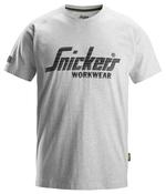 Snickers Logo T-Shirt Grey Melange 2590 | Soft &amp; Comfortable Everyday Workwear Tee - X-Small