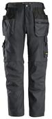 Snickers 6224 AllroundWork Canvas+ Stretch Work Trousers Grey with Holster Pockets | Durable Construction Workwear - 146 - 31"W 35"L image