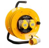 Powermaster 25m Open Cable Reel Cassette - 16 Amp 2 Gang image