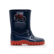 Swampmaster Junior Tractor Wellington Wellies Boot Navy/Red - UK 8