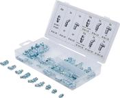 Grease Nipple Assortment - 110 pcs. | Straight, 45° &amp; 90° Angles | Carbon Steel (A3) Galvanized