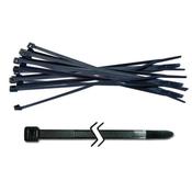 Black Nylon Cable Ties - 5mm x 200mm (100 Pieces) | UV Resistant &amp; Durable