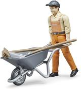 Bruder Municipal Worker Set - Man &amp; Wheelbarrow