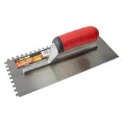 Amtech 11" Soft Grip Notched Float Trowel | 6x6mm Notches, Carbon Steel Blade image