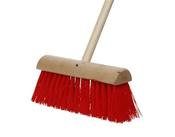 DOSCO 13" Red Yard Broom with Handle &amp; Clamp