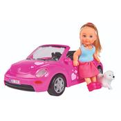 Evi Love Evi's Beetle Car Set with Dog - Free-Wheeling Car &amp; 12cm Doll | Age 3+