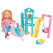 Evi Love Puppy Fun Playground Set with 3 Puppies &amp; Play Equipment - 12cm Doll