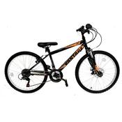 Ignite Vantage Matt Black/Neon Orange 24" Bike - 18-Speed Shimano Gears with V-Brakes &amp; Front Suspension