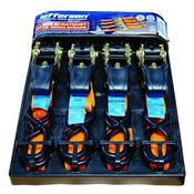 Jefferson 5m x 25mm Orange Ratchet Strap Set (4 Pack)