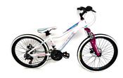 Montana Fitness 20 Inch Kids Mountain Bike - White/Pink/Blue | Alloy Frame &amp; Shimano Gears image