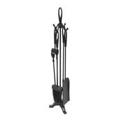 Moy Fireside 24" Tear Drop Companion Set 5pc (Black) - Elegant Iron Fireplace Tool Set image