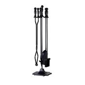 Moy Fireside 32" Premium Companion Set 5pc (Black) - Traditional Fireplace Tool Set with Stand image
