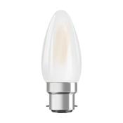 Osram LED B22D Candle Filament Frosted 4W 470lm - 827 Extra Warm White Replaces 40W