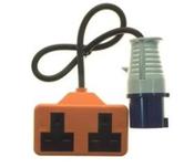 PowerMaster 16 Amp Blue Plug &amp; 2‑Gang Rubber Socket (CEE26) image